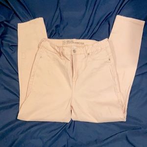 High rise skinny jeans.